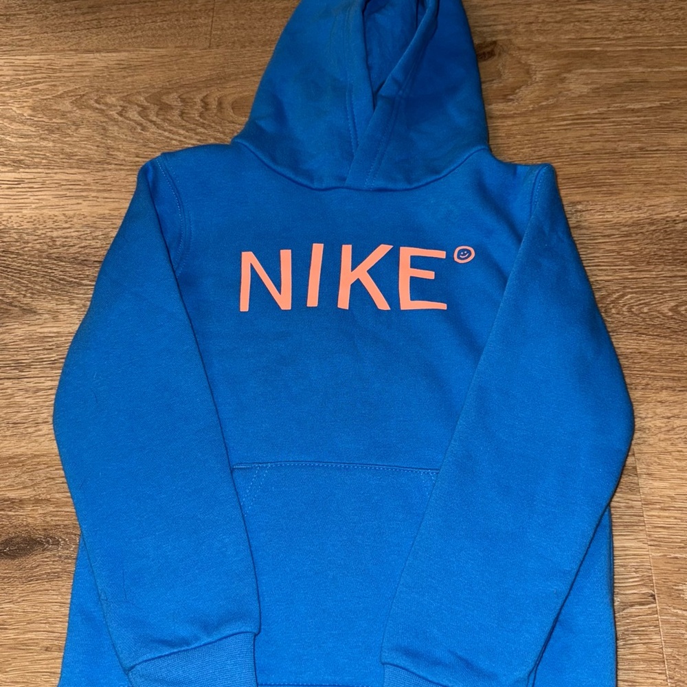 Nike Vibrant Blue Hoodie with Coral Logo